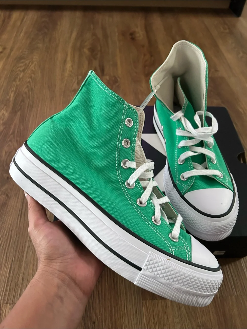 CONVERSE Chuck Taylor All Star Lift Platform High 'Apex Green' shoes sz 8 new